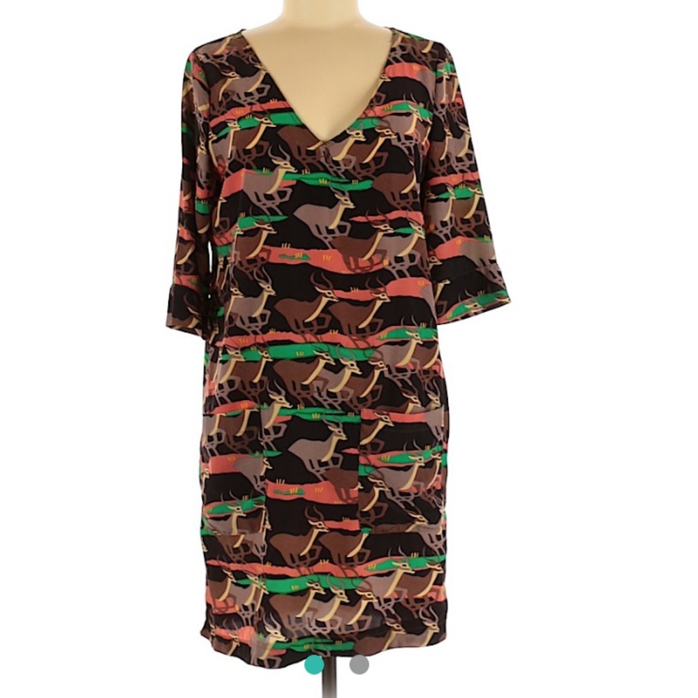 3/4 sleeved, printed dress